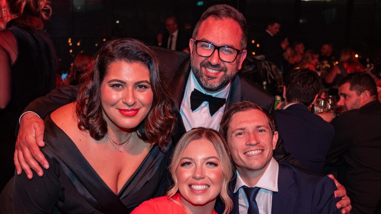 Ally Aoukar, Ray Dahdah, Katelyn Timmings and Craig Goodwin at the Pure Black Winter Ball. Picture: Supplied