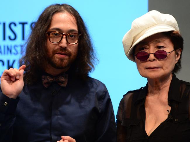 Sean is the only son of Yoko Ono (pictured right) and John Lennon. Picture: AFP/Emmanuel Dunand