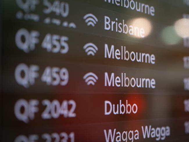 SYDNEY, AUSTRALIA - NewsWire Photos November 30, 2020: A general view of Qantas Signage inside Sydney Domestic Airport. Sydney. Picture: NCA NewsWire / James Gourley