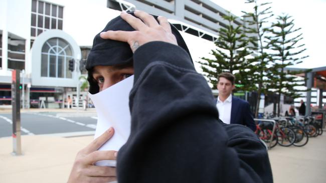 Emrah Turkyilmaz, the brother of alleged Rebels member and shooting victim Gokhan Turkyilmaz, leaves Southport Watchhouse. Photograph: Jason O'Brien