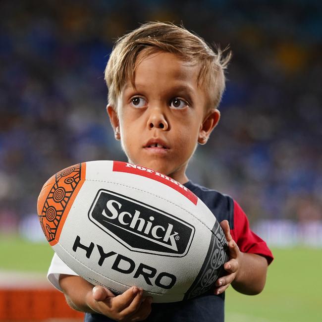 Quaden with the match ball