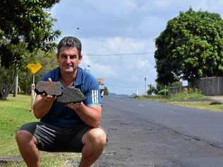 UNSATISFACTORY: Wyrallah Rd resident, Mark Thompson is calling on Lismore City Council to fix a deteriorated stretch of the street. Picture: Claudia Jambor