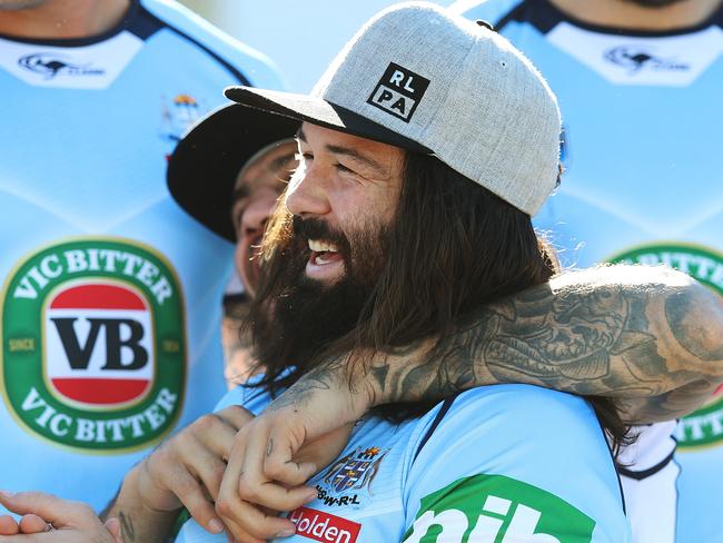 NSW's Aaron Woods during the NSW Blues State of Origin team photo ahead of Game 3, at Mantra on Salt Beach Kingscliff. Picture: Brett Costello