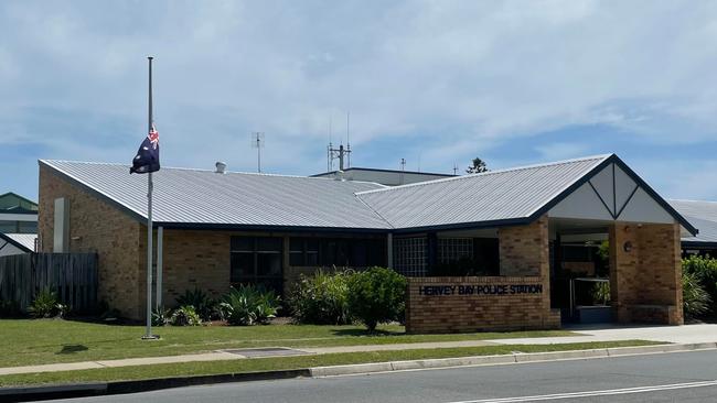 The flag was flown at half-mast at the Hervey Bay Police Station on Tuesday, December 13.