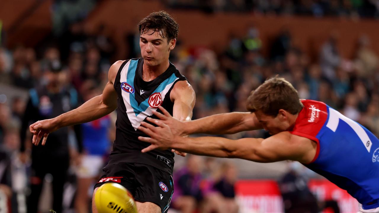 Connor Rozee hasn’t had the impact some expected this year. Picture: James Elsby/AFL Photos via Getty Images