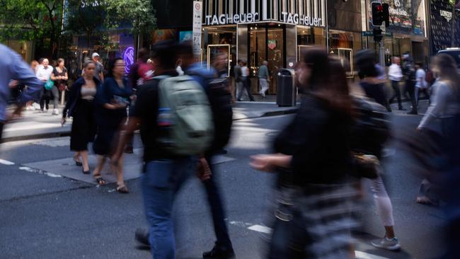 SYDNEY, AUSTRALIA - NewsWire Photos, October 29 2024. GENERIC. Inflation. Shopping. Retail. Economy. Cost of living crisis. Westfield sign above Pitt Street Mall. Picture: NewsWire / Max Mason-Hubers