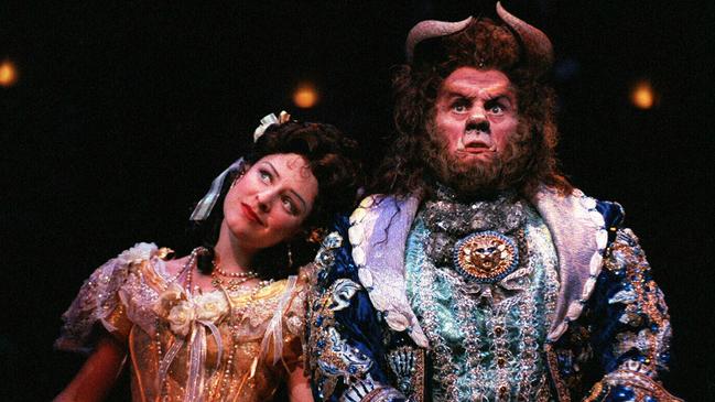 Actors Rachael Beck & Michael Cormick in scene from production "Beauty and the Beast"             Live Theatre