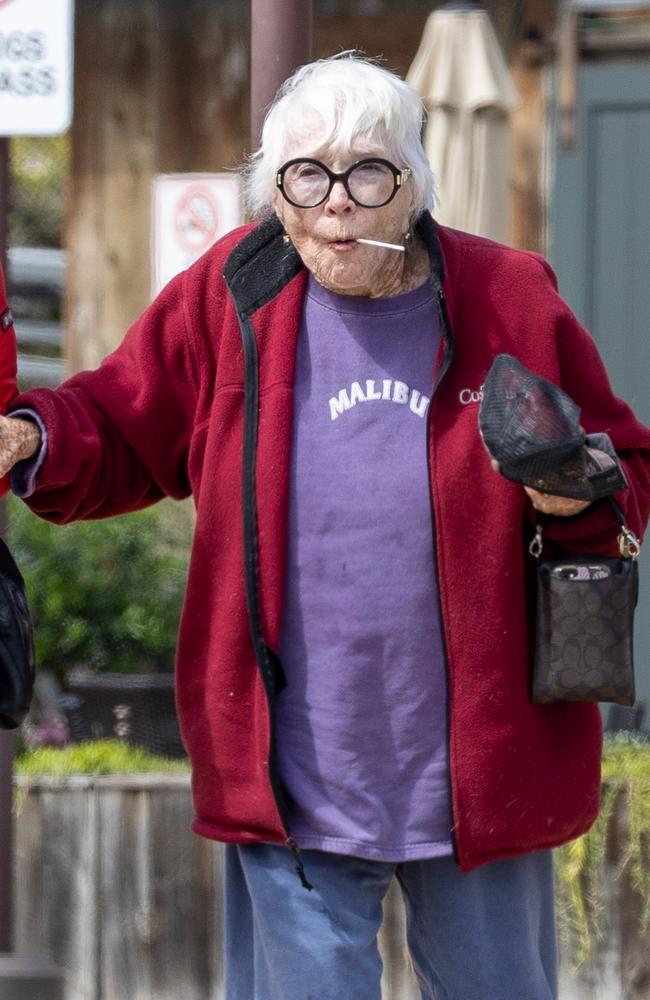 This Hollywood legend celebrated her 90th birthday in April by enjoying lunch at Kristy’s Cafe in LA. Forever young, she was then spotted with a lollipop when she later emerged from the eatery. Picture: BACKGRID