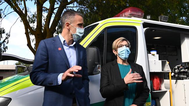 Peter Malinauskas tours the Mount Gambier Hospital. Picture: NCA NewsWire / Naomi Jellicoe