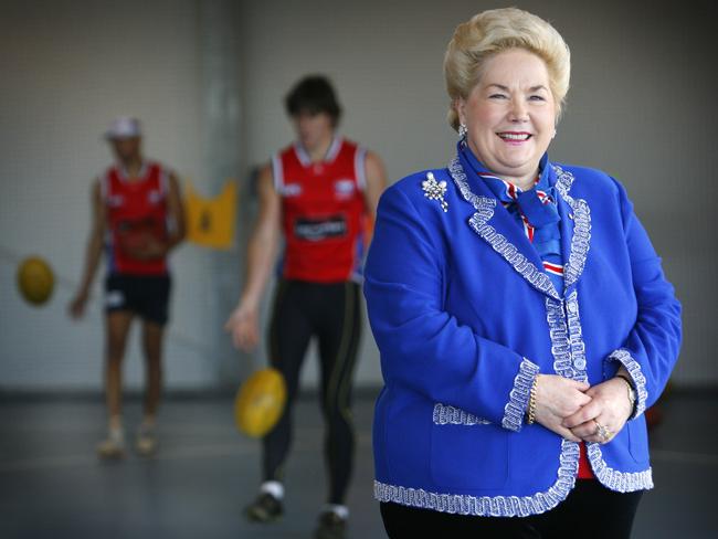 Western Bulldogs Football Club Director and businesswoman Susan Alberti in 2008 at the club’s Elite Learning Centre, which she helped fund.