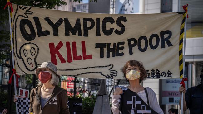 Protests continue in Japan against the Games. Picture: Carl Court/Getty Images