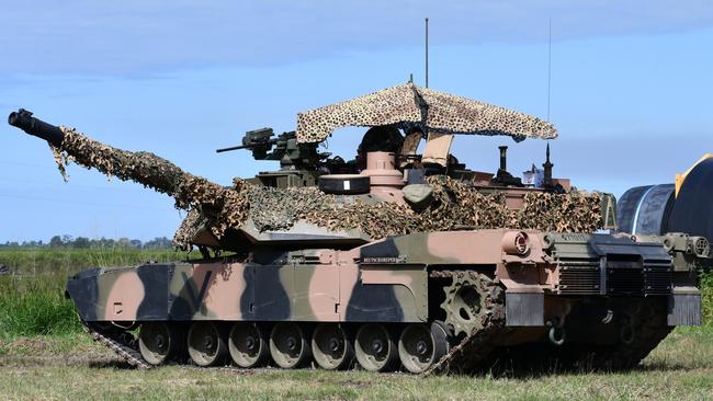 Australian Army M1A2 Abrams Main Battle Tanks move into position during the North Queensland Warfighter Exercise in Ingham, Queensland. Picture: Cameron Bates