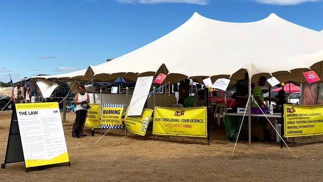 A pill testing stand at the Rainbow Serpent Festival.