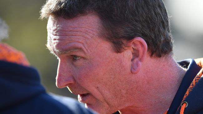 Calder coach Andrew Johnston in action during the Northern Knights v Calder Cannons TAC Cup match in Preston, Saturday, Aug. 5, 2017. (Picture/Andy Brownbill)