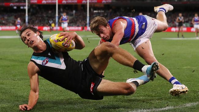 The match was in the balance for most of the night. Picture: Getty Images