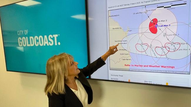 Acting Gold Coast Mayor Donna Gates on Tropical Cyclone Alfred at the Disaster and Management Centre.