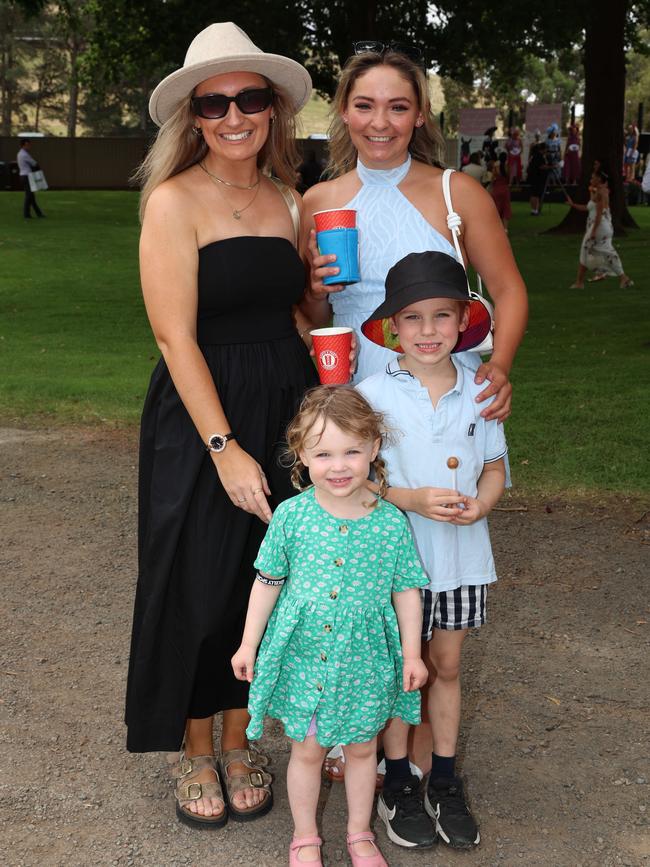 Ally Sullivan, Clementine and Teddy Alexander and Paige Hopper attend the Ballarat Cup. Picture: Brendan Beckett