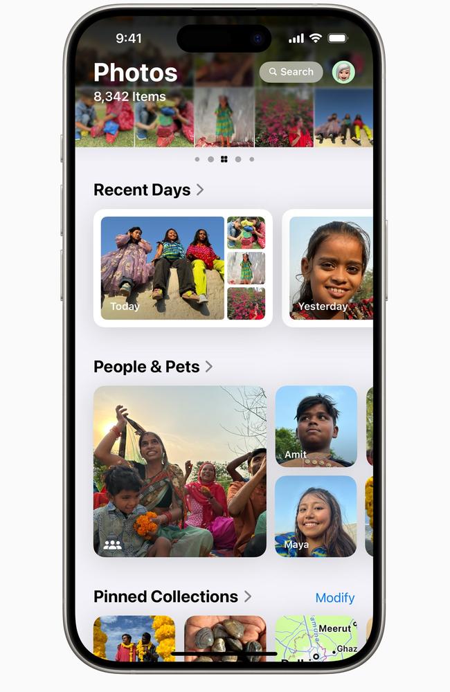 Photos collections provide a lot more order to help you navigate through your memories and find the photos or video you want.