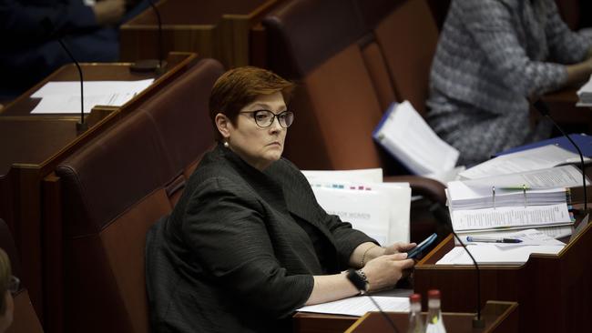 Foreign Minister Marise Payne faces a final hurdle in the Senate in order to be able to use new foreign relations powers in the form she wants. Picture: Sean Davey