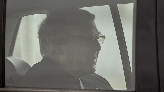 Cardinal George Pell leaves Barwon Prison in April 2020 after being acquitted of historic child sex abuse convictions. Picture: William West/AFP