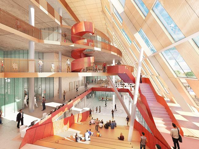 An artist’s impression of the proposed 32,000sqm, seven-level project at Charles Darwin University city campus, which is out for tender. Picture: Supplied