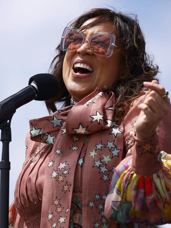 Kate Ceberano performs at Oaks Day. Picture: Daniel Pockett