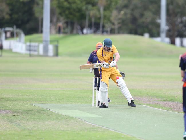 Palm Beach Currumbin (batting) vs. Runaway Bay in the Community Div 3 competition. Harley Richards. 25 November 2023 Palm Beach Picture by Richard Gosling
