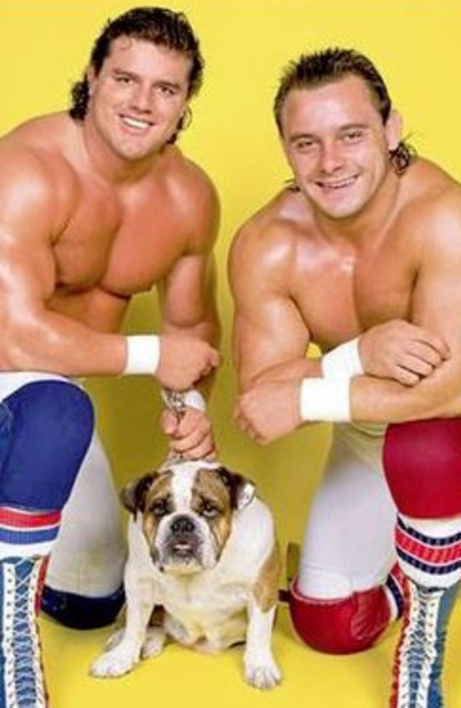 Tomm ‘Dynamite Kid’ Billington (right) also was one half of legendary wrestling duo the British Bulldogs with Davey Boy Smith (left). Picture: WWE