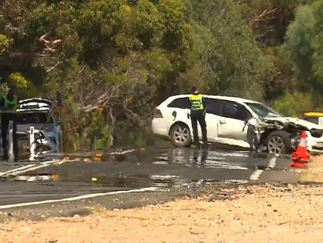 49-year-old Hewett man has died and two children have been injured after their black Volkswagen collided with another car on Uley Road at Craigmore. Picture 7News