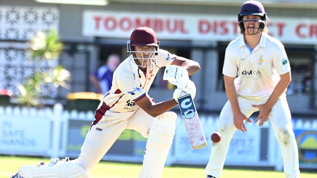 Toombul batsman Amitoj Sidhu Toombul V Gold Coast AT Mackay Oval. Saturday September 30, 2023. Picture, John Gass