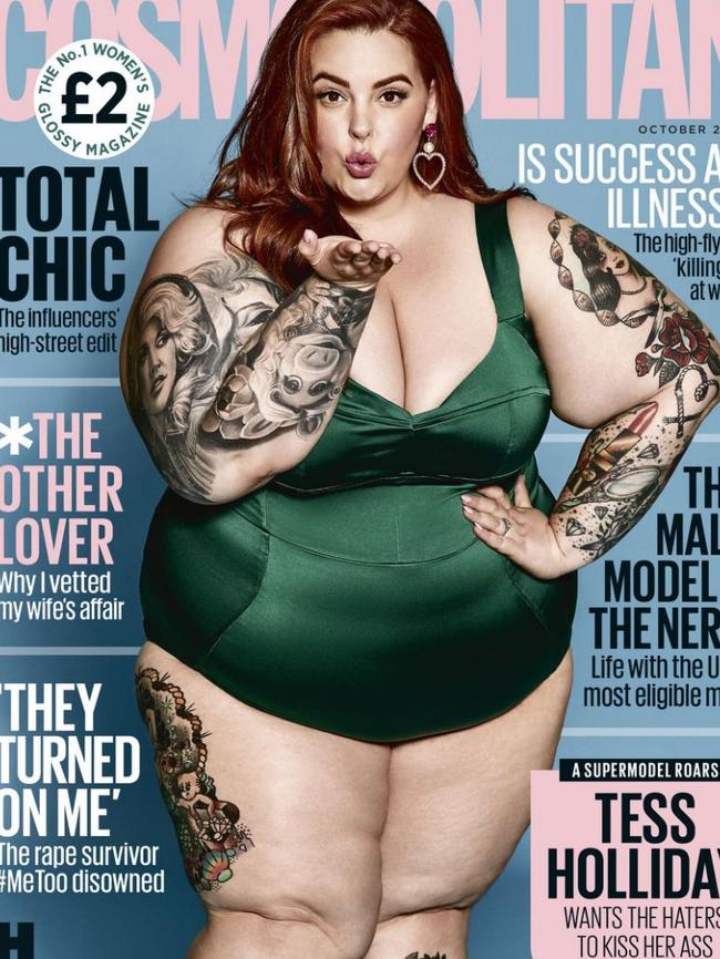 Model Tess Holliday has become an icon for diversity. Picture: Cosmopolitan UK