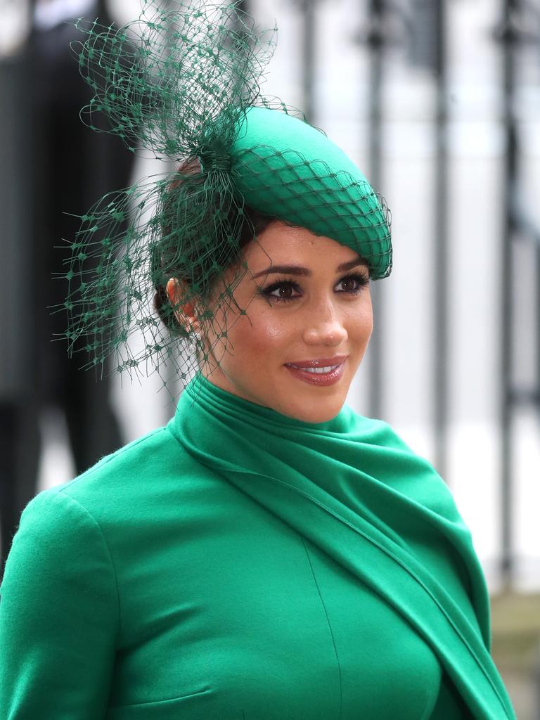 Her custom-made hat matched her bespoke dress. Picture: Chris Jackson/Getty Images