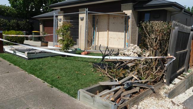 A car smashed into a house overnight in Highton. Picture: Mark Wilson