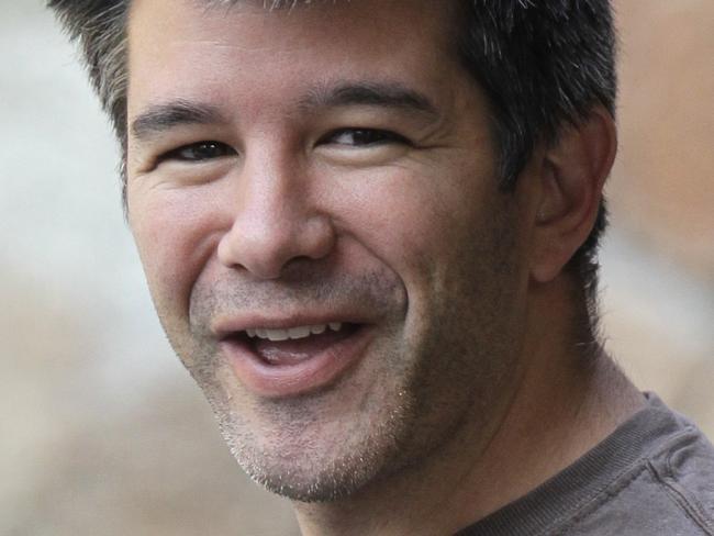 FILE - In this July 10, 2012 file photo, Uber CEO and co-founder Travis Kalanick arrives at the Allen & Company Sun Valley Conference in Sun Valley, Idaho. In the midst of a controversy involving a top executive who reportedly suggested paying $1 million to dig up dirt on a journalist critical of the company, Kalanick on Wednesday, Nov. 19, 2014 gave a speech to current and potential investors at a Goldman Sachs technology conference in Las Vegas. (AP Photo/Paul Sakluma, File)