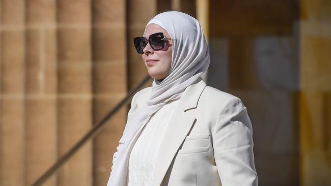 Lena Allouche outside the Adelaide Magistrates Court. Picture: NCA NewsWire / Roy VanDerVegt