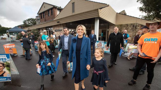 Ms Deves after voting at Saint Kieran's Catholic School in Manly Vale on Saturday.