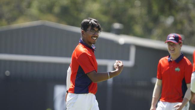 Cricket Youth Premier League: Southern Pioneers v Bayside Breakers. Hukam Karir  bowling for Pioneers. Picture: Valeriu Campan