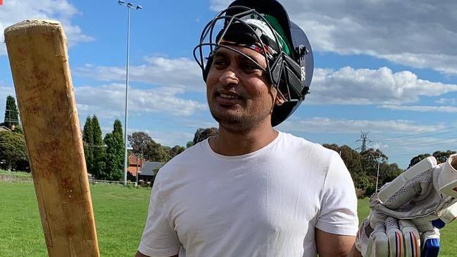 Safdar Hussain scored an unbeaten century for Pascoe Vale Hadfield. Photo: Facebook.