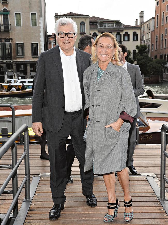 Patrizio Bertelli and Miuccia Prada. Picture: Venturelli/Getty Images