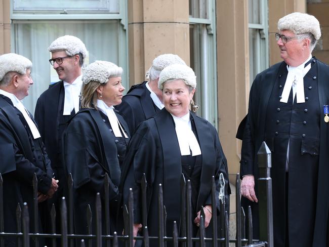 In 2017, at the opening of the law year at St David’s Cathedral from left, Justice Michael Brett, Justice Robert Pearce, Justice Helen Wood, Justice Stephen Estcourt, then-Justice Shan Tennent, and Chief Justice Alan Blow. Picture: Nikki Davis-Jones