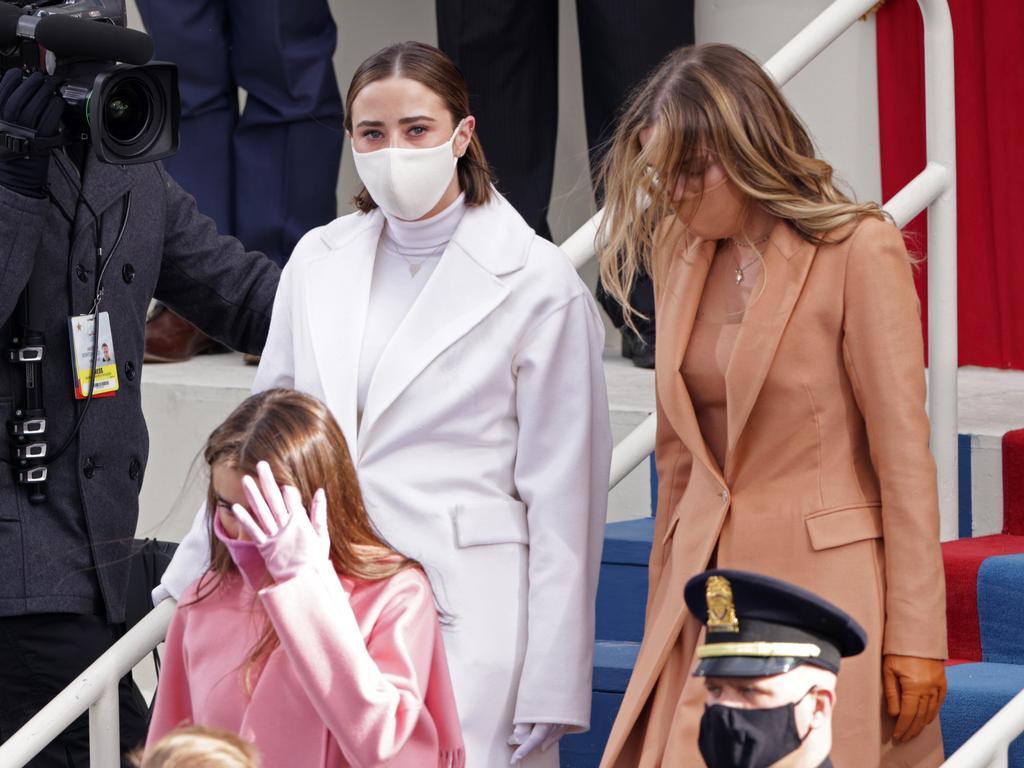 Joe Biden's granddaughters Naomi and Natalie arrive to his inauguration. Picture: Getty Images