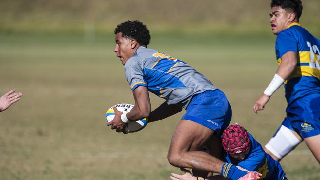 Treyvon Pritchard of Churchie 1st XV against Toowoomba Grammar School 1st XV in Round 4 GPS Queensland Rugby at TGS Old Boys Oval, Saturday, August 3, 2024. Picture: Kevin Farmer