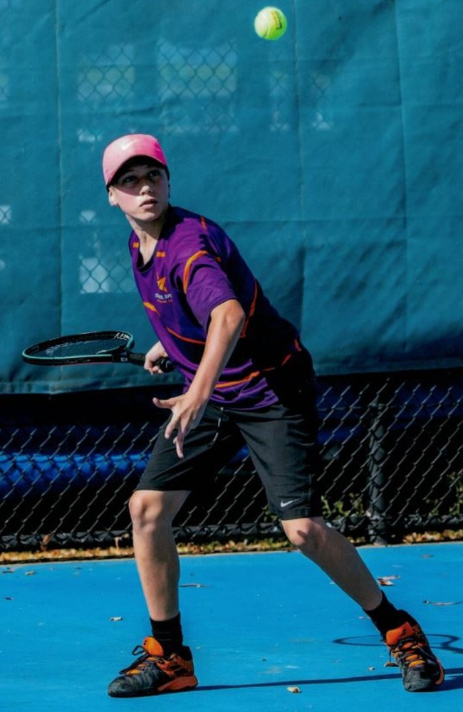 Sunshine Coast tennis star Luke Dixon in action.