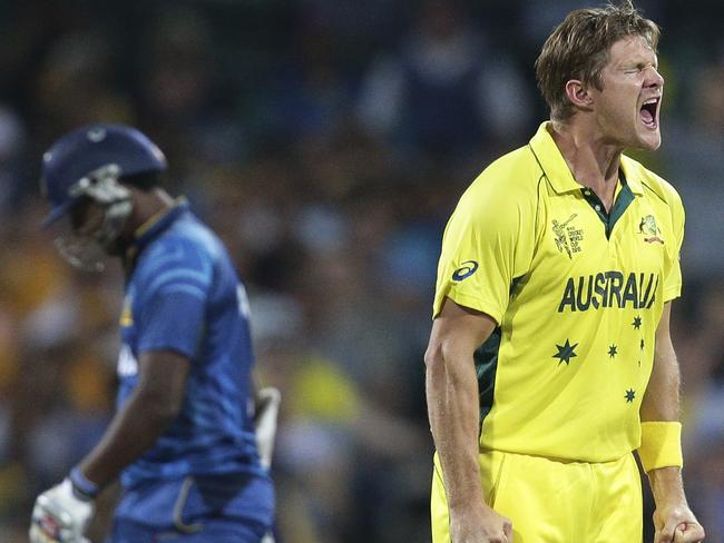Shane Watson obviously enjoyed getting Angelo Mathews out.