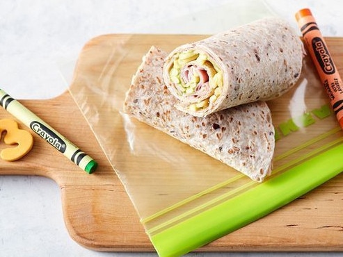 Ham, avocado and cheese wraps.