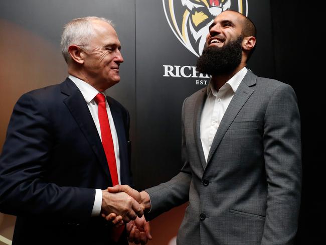 Malcolm Turnbull with Houli on Monday. Picture: Getty