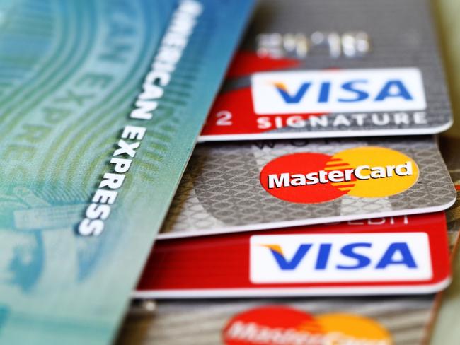 Visa, American Express and MasterCard generic credit cards