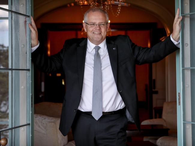 Prime Minister Scott Morrison at Kirribilli House. Picture: Hollie Adams