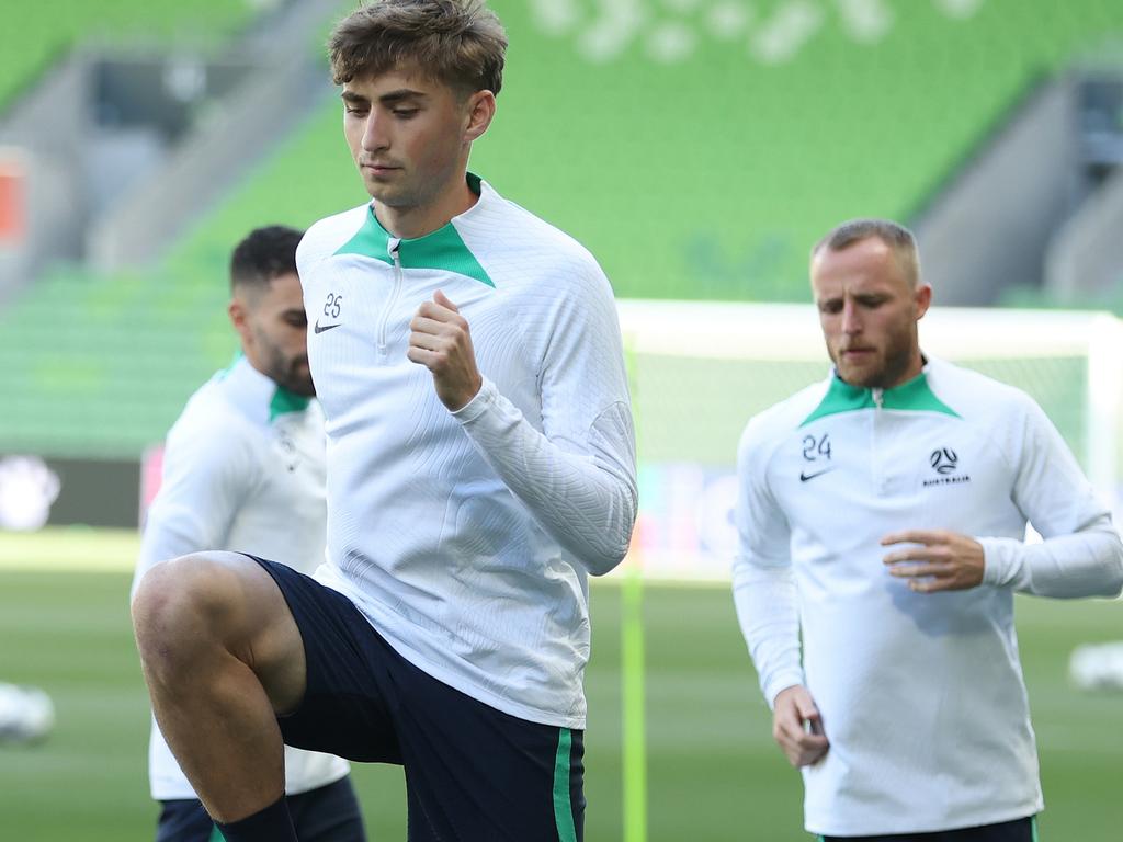 Hayden Matthews impressed for the Socceroos on debut. Picture: Robert Cianflone/Getty Images