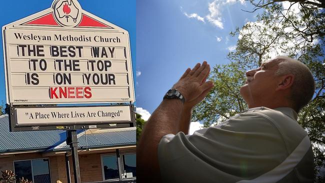 The church sign on the Southside of Gympie that has divided the internet. Reverend Gary McClintock of the Wesleyan Methodist Church says it is sad that we live in a society that thinks that way, and the sign was only ever about bringing people to Christ.